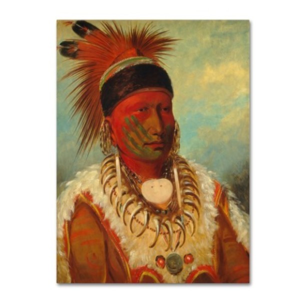 Trademark Fine Art George Catlin 'White Cloud Chief Of The Iowas 2' Canvas Art, 18x24 AA00517-C1824GG